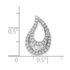14k White Gold 1/2 carat Lab Grown Diamond VS/SI+ G+ Complete Teardrop Cluster Chain Slide Pendant