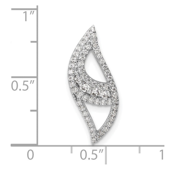 14k White Gold 3/8 carat Lab Grown Diamond VS/SI+ G+ Complete Fashion Chain Slide Pendant