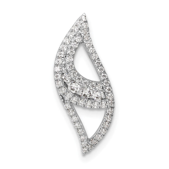 14k White Gold 3/8 carat Lab Grown Diamond VS/SI+ G+ Complete Fashion Chain Slide Pendant