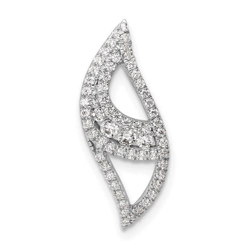 14k White Gold 3/8 carat Lab Grown Diamond VS/SI+ G+ Complete Fashion Chain Slide Pendant
