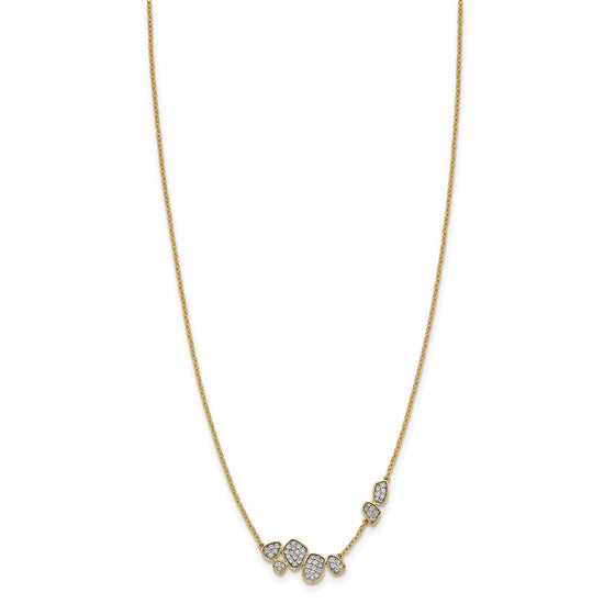14k 1/2 carat Lab Grown Diamond VS/SI+ G+ Complete 16 inch Fashion Cluster Necklace