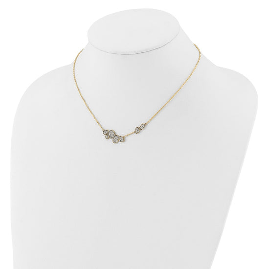 14k 1/2 carat Lab Grown Diamond VS/SI+ G+ Complete 16 inch Fashion Cluster Necklace
