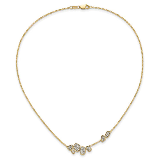 14k 1/2 carat Lab Grown Diamond VS/SI+ G+ Complete 16 inch Fashion Cluster Necklace
