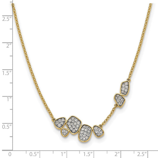 14k 1/2 carat Lab Grown Diamond VS/SI+ G+ Complete 16 inch Fashion Cluster Necklace