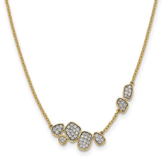 14k 1/2 carat Lab Grown Diamond VS/SI+ G+ Complete 16 inch Fashion Cluster Necklace