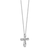 14k White Gold .01 carat Lab Grown Diamond VS/SI+ G+ Complete 18 inch Cross Pendant Necklace