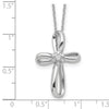 14k White Gold .01 carat Lab Grown Diamond VS/SI+ G+ Complete 18 inch Cross Pendant Necklace