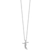 14k White Gold 1/8 carat Lab Grown Diamond VS/SI+ G+ Complete 18 inch Cross Pendant Necklace