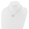 14k White Gold 1/5 carat Lab Grown Diamond VS/SI+ G+ Complete 18 inch Fashion Swirl Circle Design Necklace