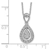 14k White Gold 1/5 carat Lab Grown Diamond VS/SI+ G+ Complete 18 inch Teardrop Pendant Necklace