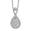 14k White Gold 1/5 carat Lab Grown Diamond VS/SI+ G+ Complete 18 inch Teardrop Pendant Necklace