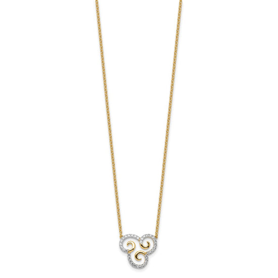 14k 1/4 carat Lab Grown Diamond VS/SI+ G+ Complete Swirls 18 inch Necklace