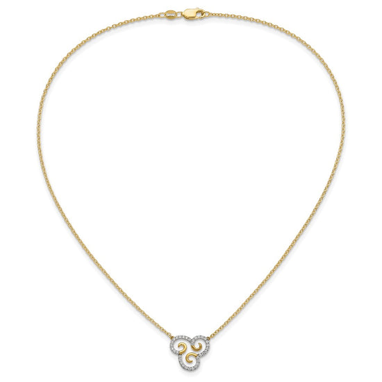 14k 1/4 carat Lab Grown Diamond VS/SI+ G+ Complete Swirls 18 inch Necklace