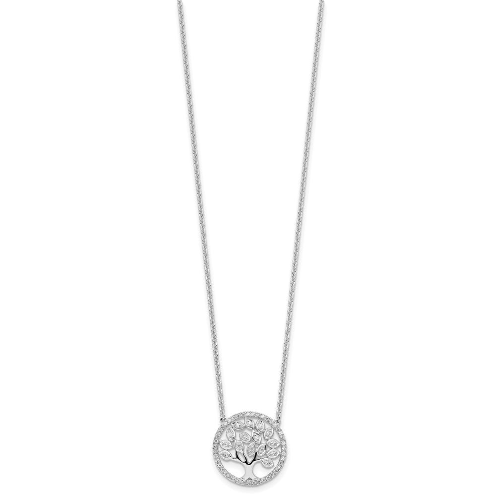 14k White Gold 1/3 carat Lab Grown Diamond VS/SI+ G+ Complete 18 inch Tree of Life Necklace