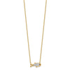 14k 1/6 carat Lab Grown Diamond VS/SI+ G+ Complete and Created Sapphire Fish 18 inch Necklace