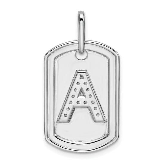 Diamond Initial Dog Tag Charms