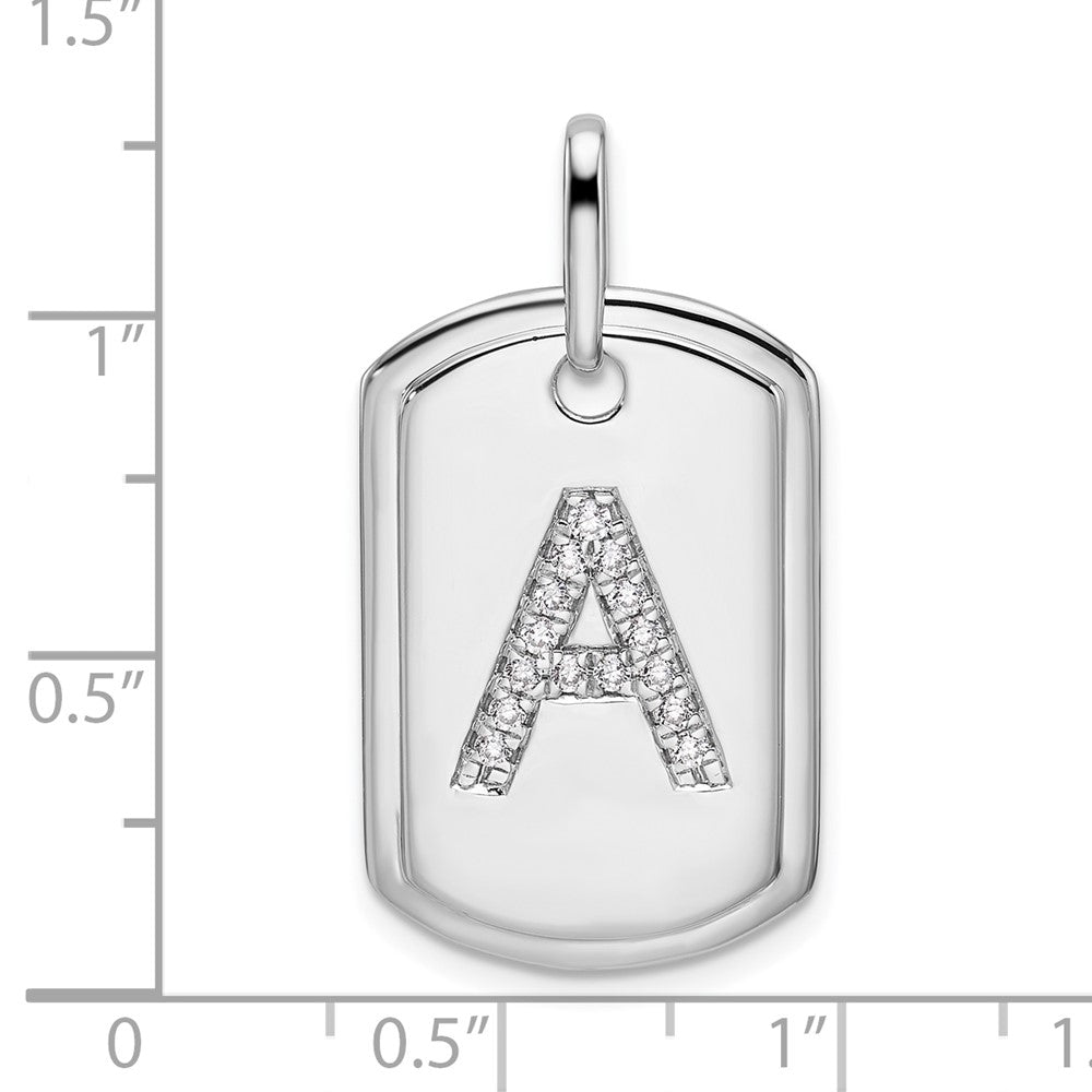 Diamond Initial Dog Tag Charms