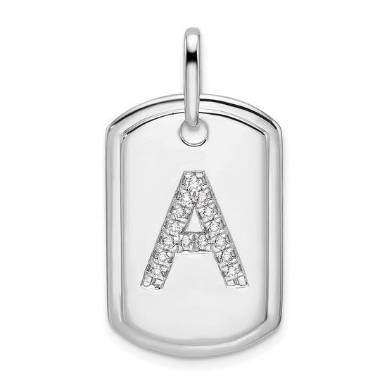 Diamond Initial Dog Tag Charms
