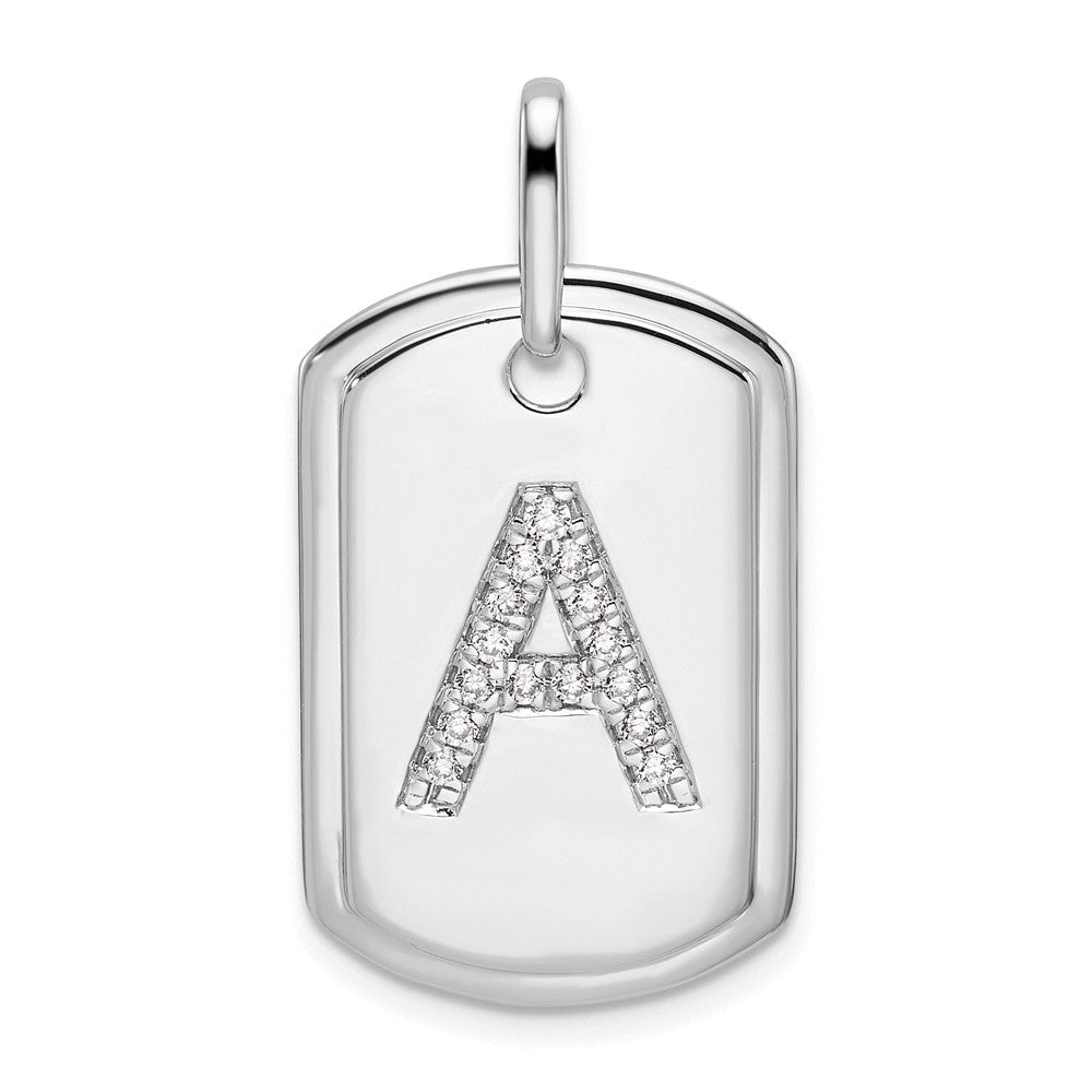 Diamond Initial Dog Tag Charms