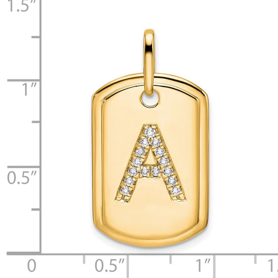 Diamond Initial Dog Tag Charms