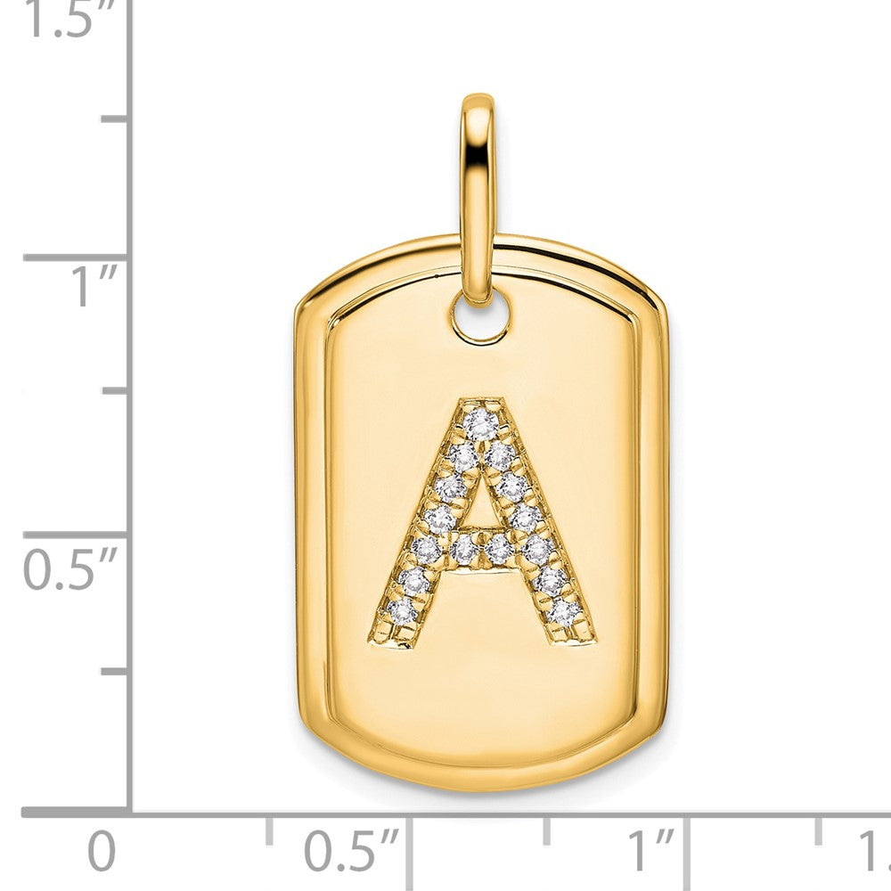Diamond Initial Dog Tag Charms