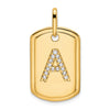 Diamond Initial Dog Tag Charms