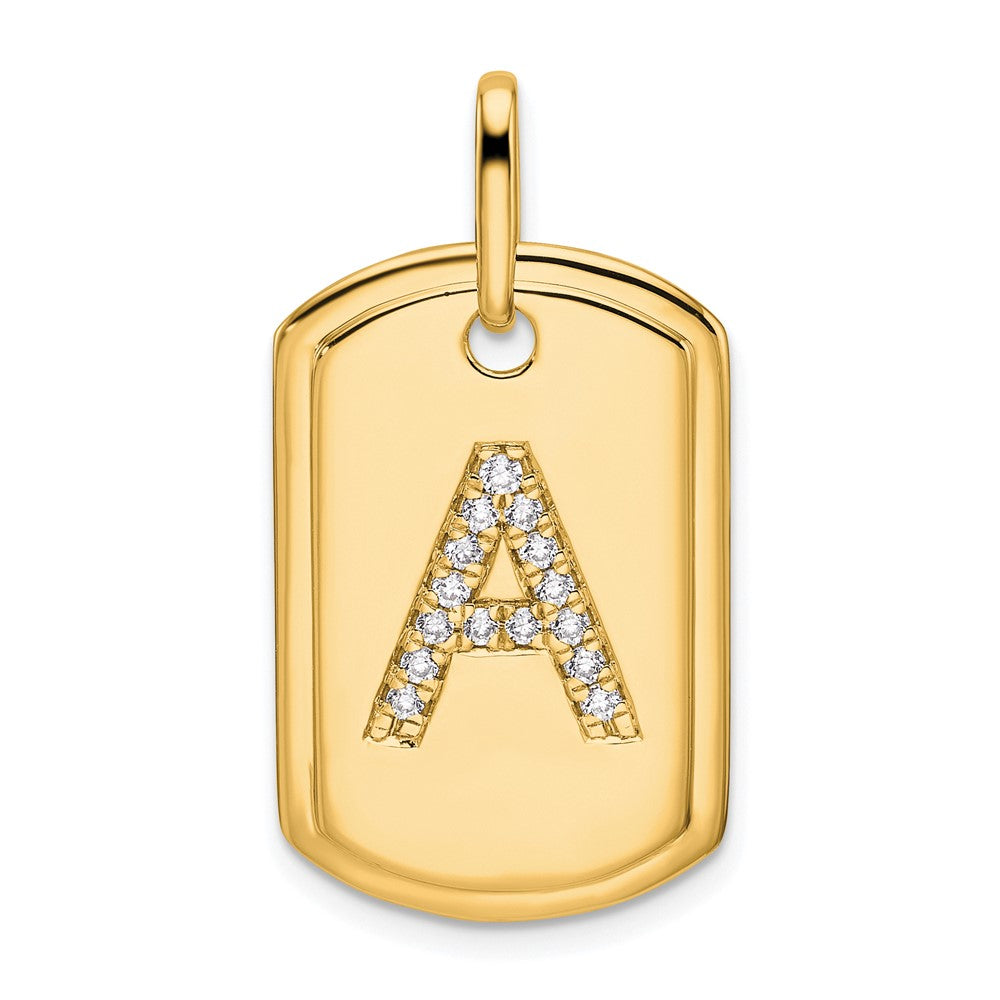 Diamond Initial Dog Tag Charms