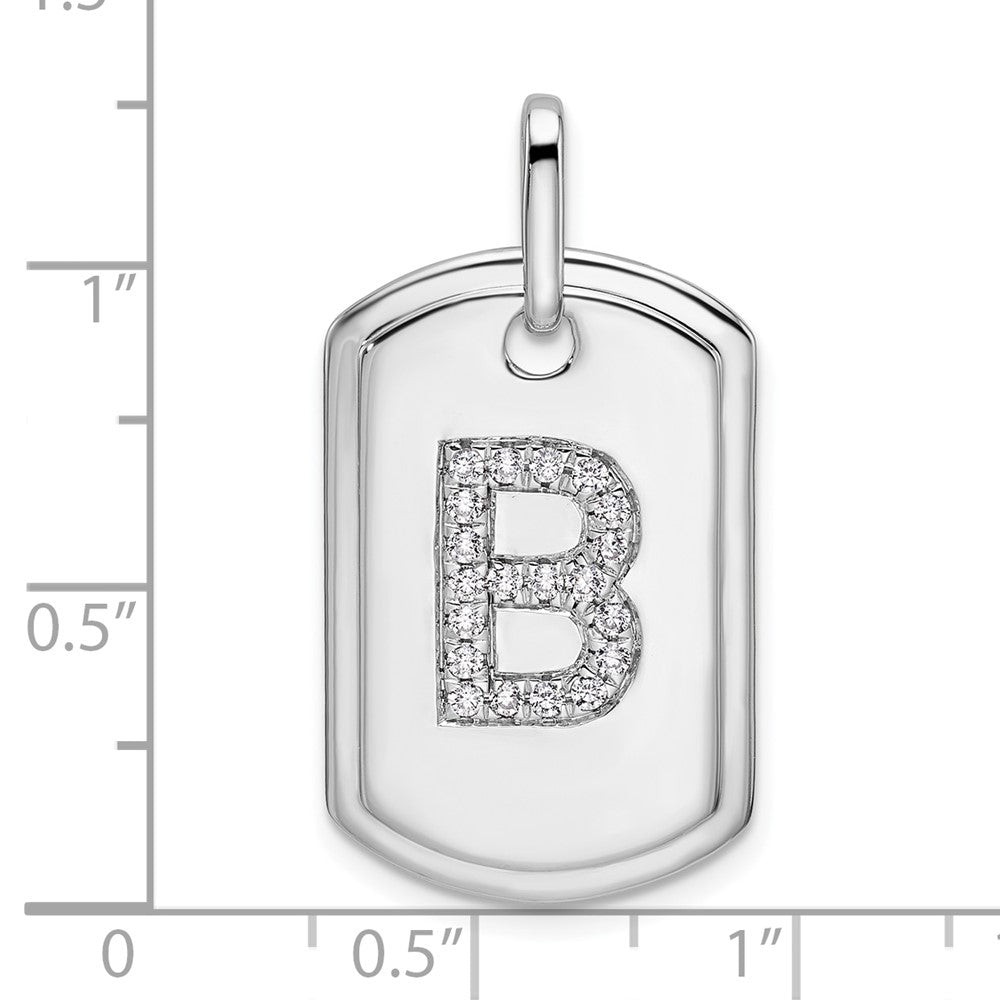 Diamond Initial Dog Tag Charms