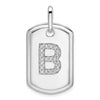 Diamond Initial Dog Tag Charms