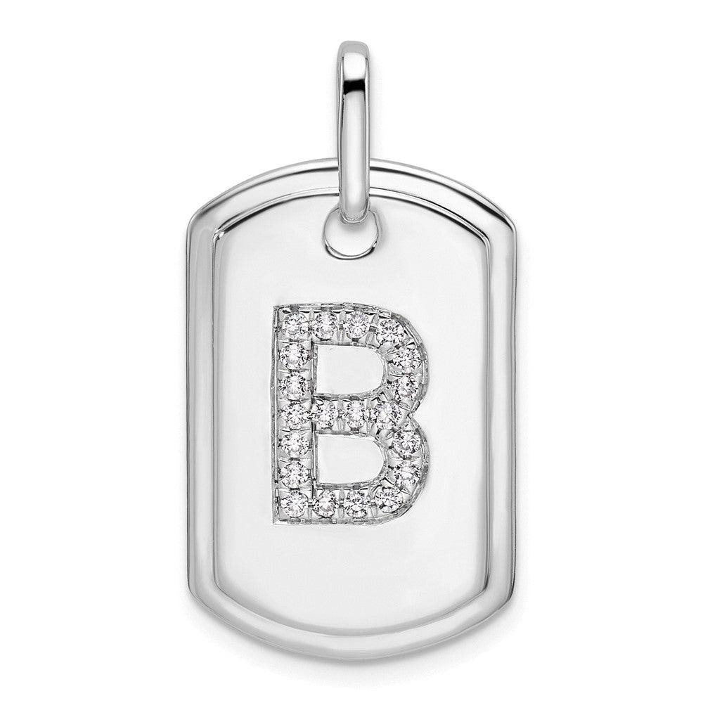 Diamond Initial Dog Tag Charms