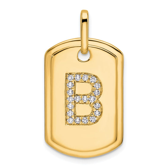 Diamond Initial Dog Tag Charms