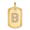 Diamond Initial Dog Tag Charms