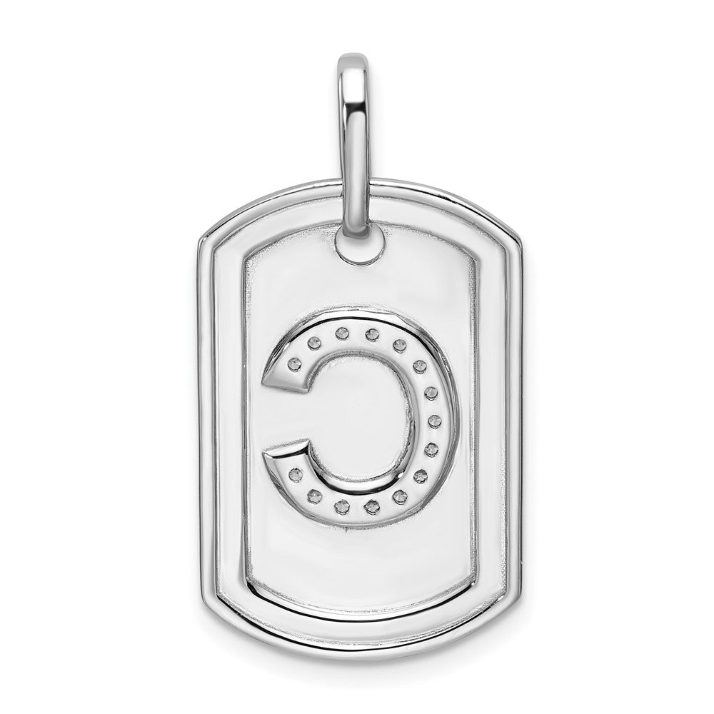 Diamond Initial Dog Tag Charms