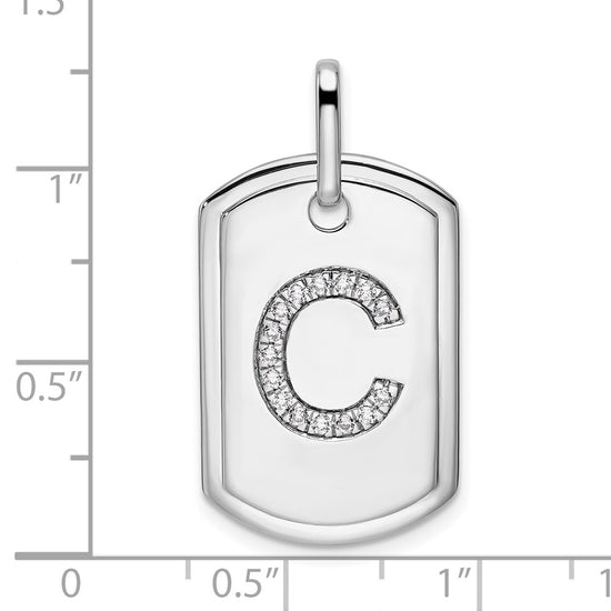 Diamond Initial Dog Tag Charms
