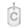 Diamond Initial Dog Tag Charms