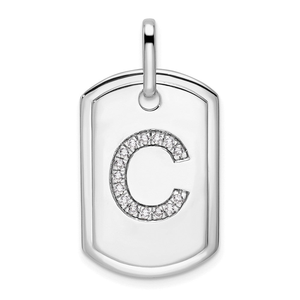 Diamond Initial Dog Tag Charms