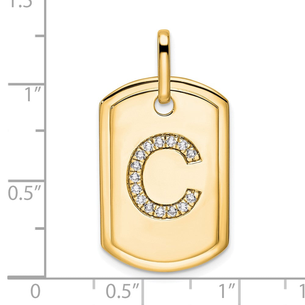 Diamond Initial Dog Tag Charms