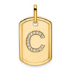 Diamond Initial Dog Tag Charms