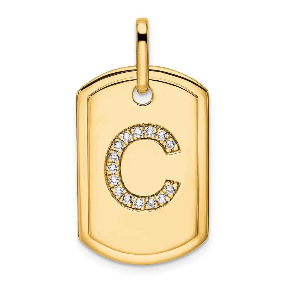 Diamond Initial Dog Tag Charms