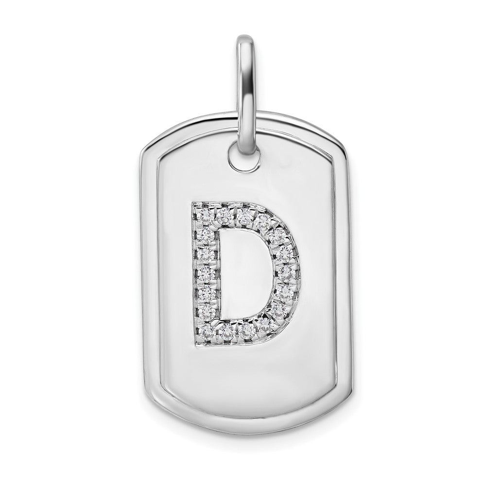 Diamond Initial Dog Tag Charms