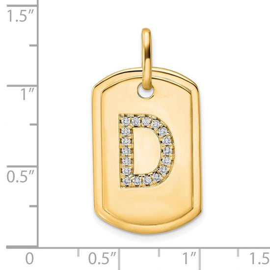 Diamond Initial Dog Tag Charms