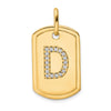 Diamond Initial Dog Tag Charms