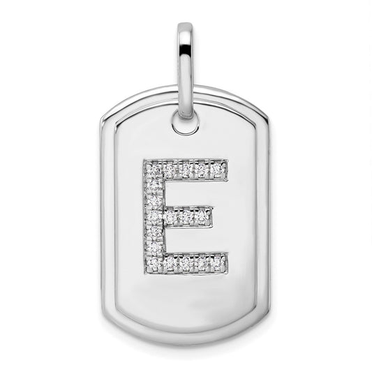 Diamond Initial Dog Tag Charms