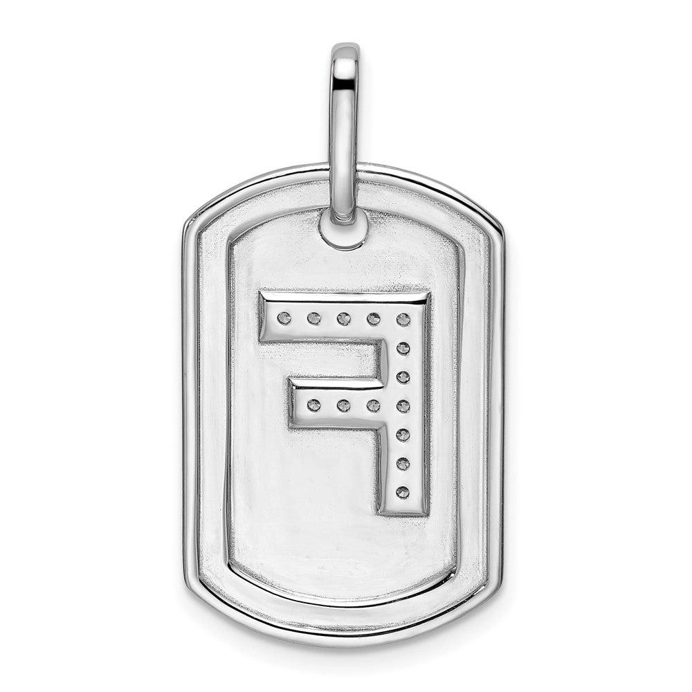 Diamond Initial Dog Tag Charms