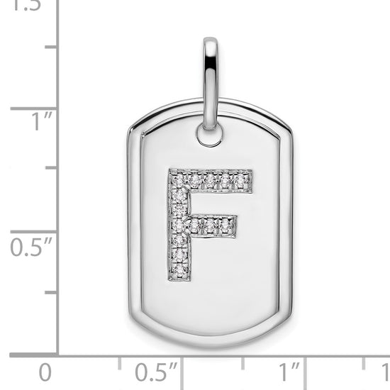 Diamond Initial Dog Tag Charms