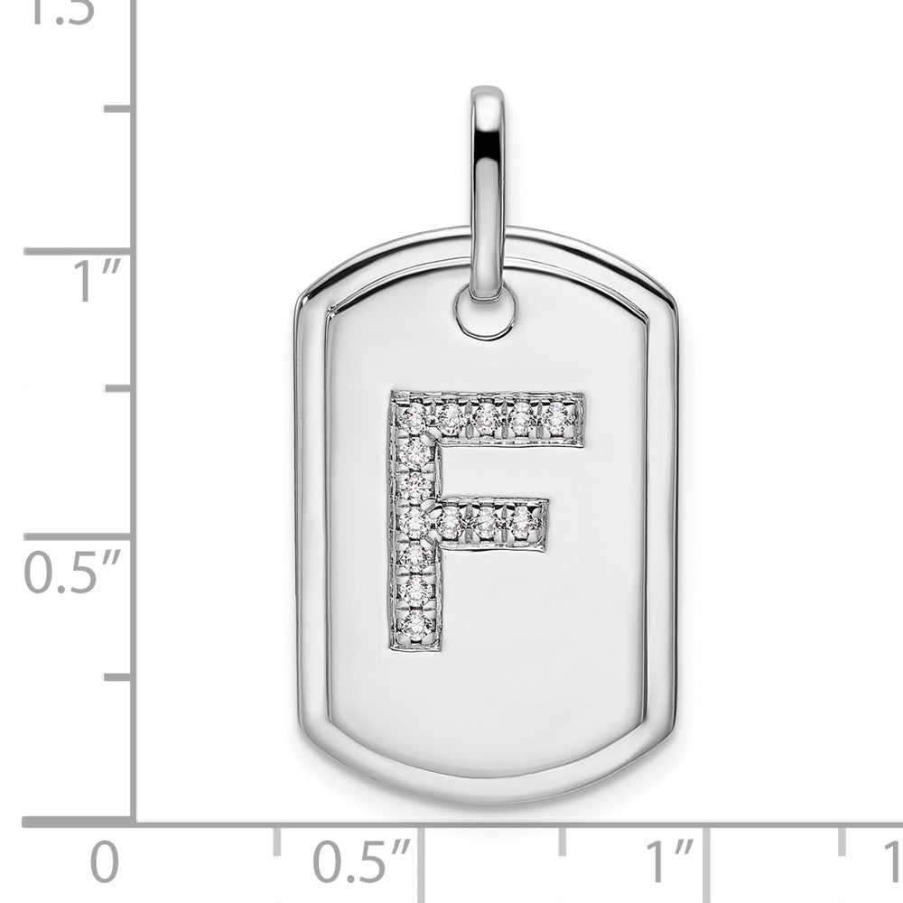 Diamond Initial Dog Tag Charms