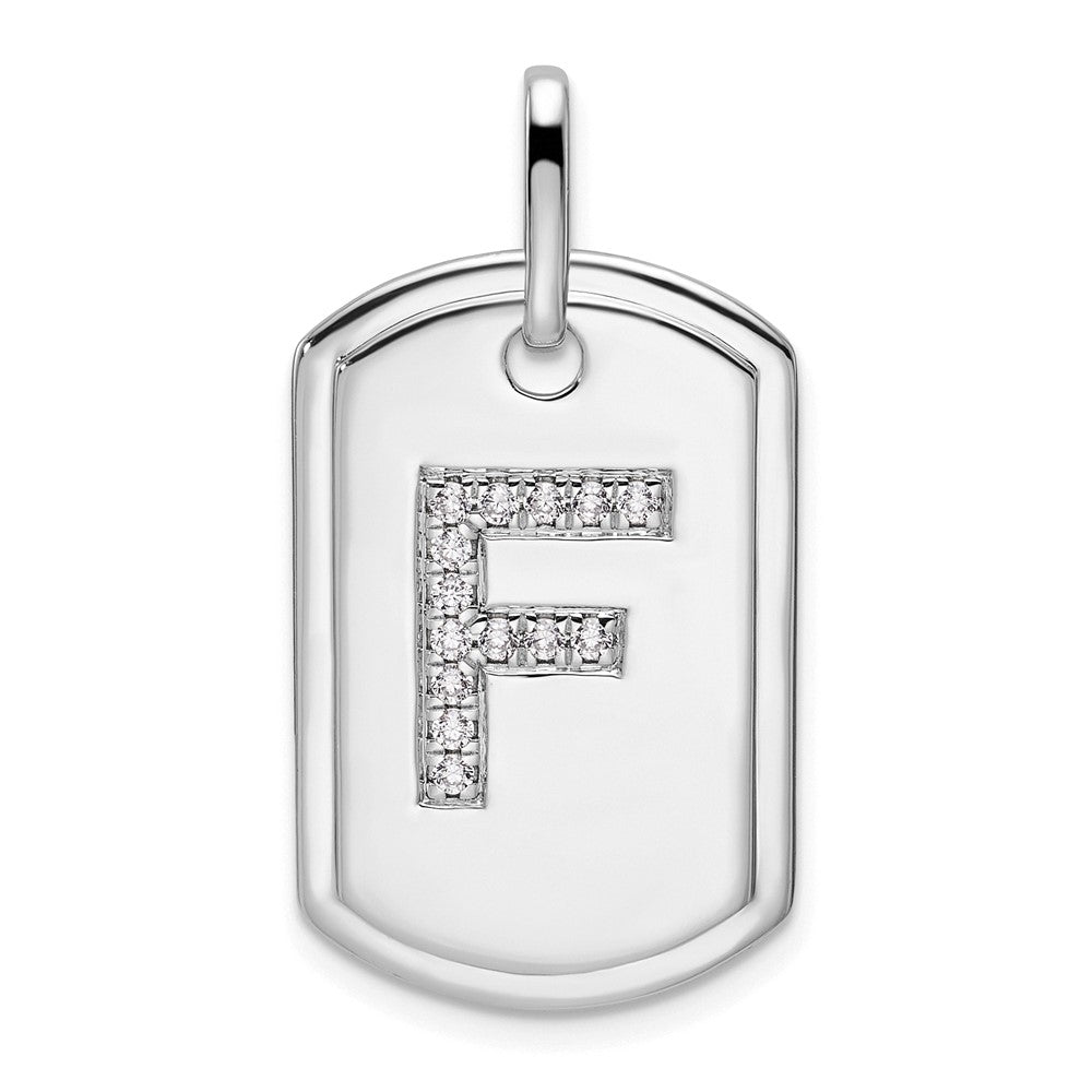 Diamond Initial Dog Tag Charms