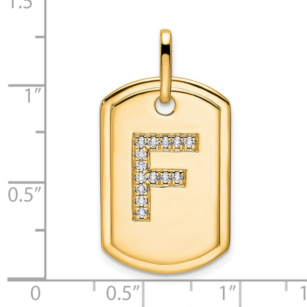 Diamond Initial Dog Tag Charms