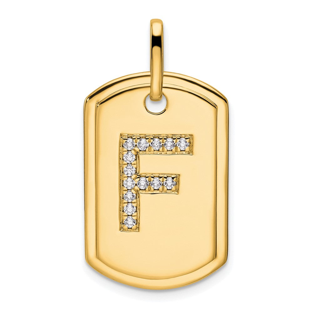 Diamond Initial Dog Tag Charms