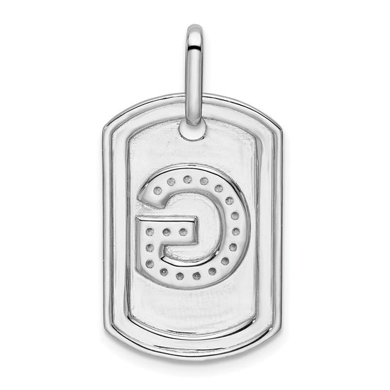 Diamond Initial Dog Tag Charms